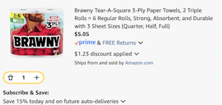 Brawny Paper Towels Amazon receipt