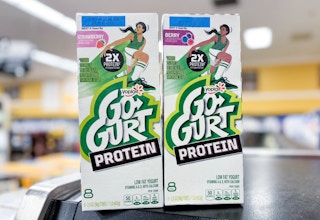 kroger yoplait gogurt protein tubes sitting on store shelf