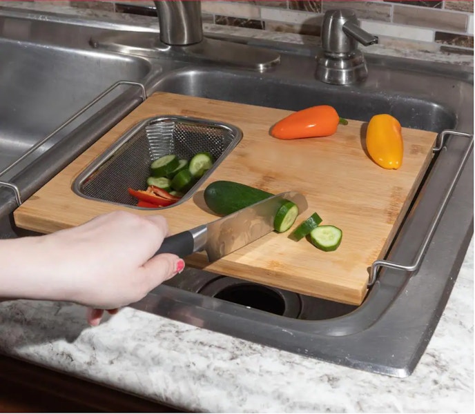 home depot cutting board with strainer