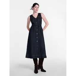 Women's Sleeveless Denim Midi Dress