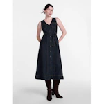 Women's Sleeveless Denim Midi Dress