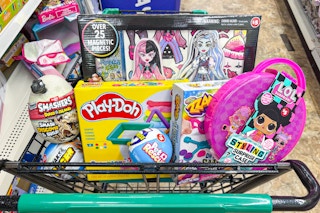 $5 toys in a dollar tree shopping cart