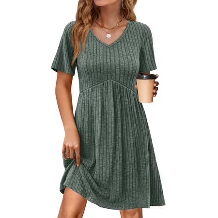Women's Short-Sleeve Midi Dress