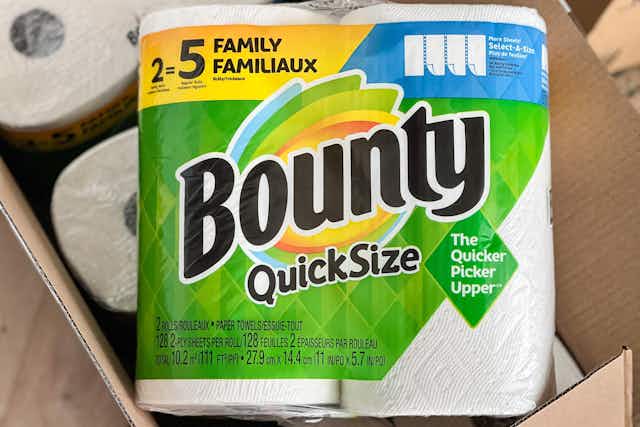 Bounty Paper Towel 8-Packs, Buy 3 and Get $10 Amazon Credit card image