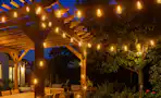 solar lights around an outdoor gazebo