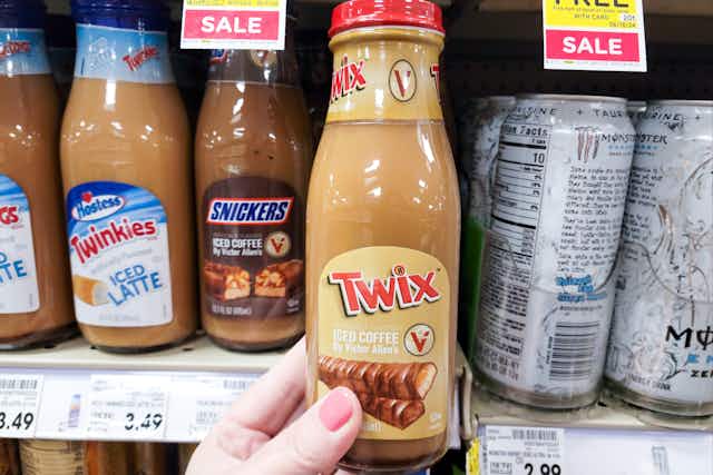 Get 2 Free Victor Allen's Snickers or Twix Coffees at Kroger card image