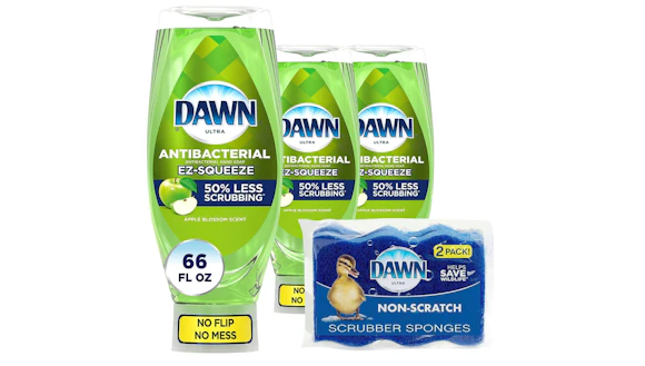 3 Dawn EZ-Squeeze Dish Soap and 2 Sponges Bundle