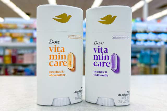 Dove VitaminCare Deodorant, Just $2.74 at Walgreens (Reg. $12.99) card image