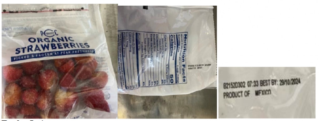 PCC Markets Frozen Strawberries, part of a Hepatitis A recall in 2023.