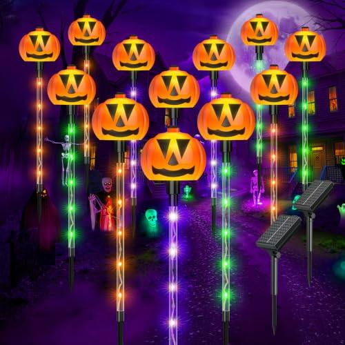 Halloween Solar Pumpkin Lights 12-Pack