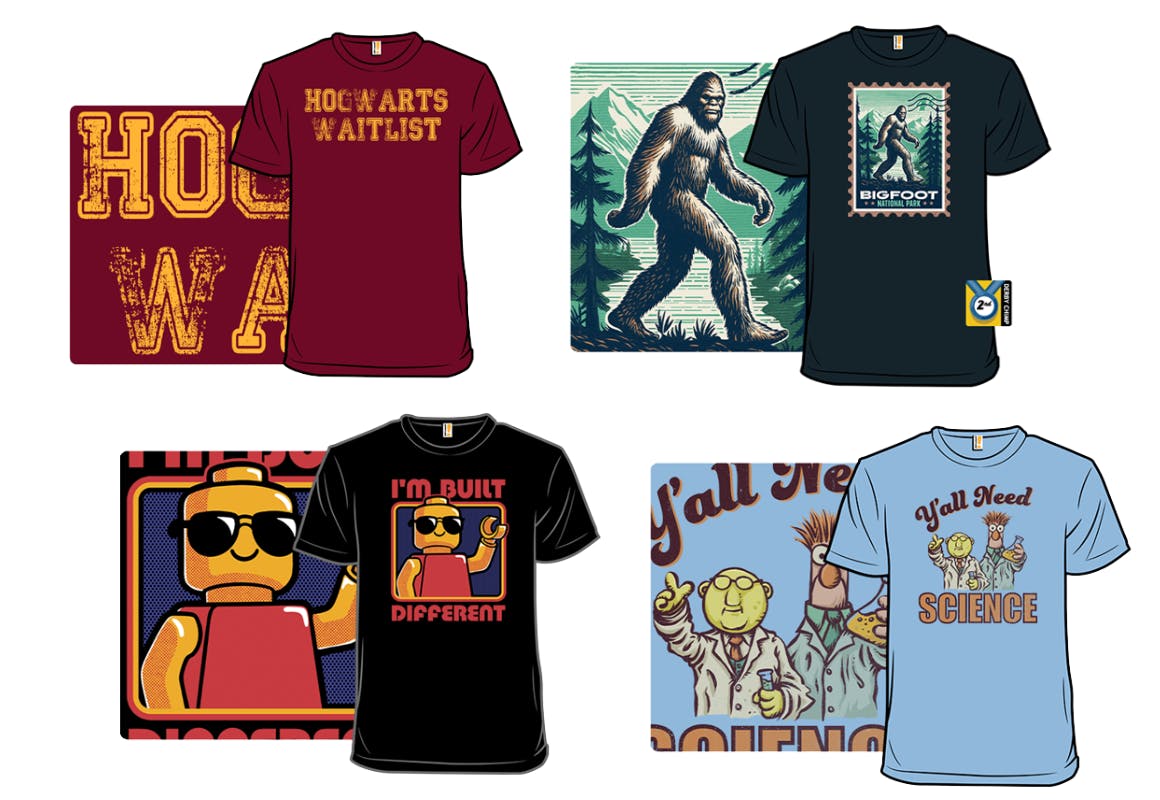 4 Graphic Adult Tees 