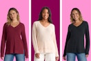 time and tru v neck sweatshirt collage