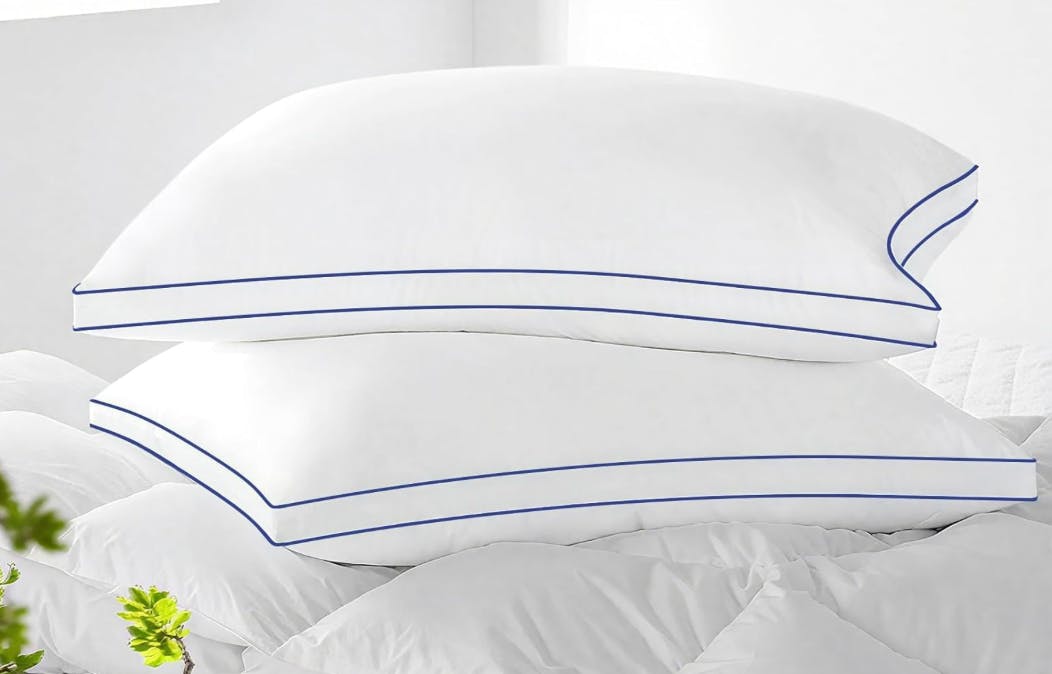 two pillows stacked on each other