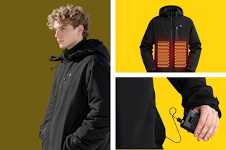 3 stock images of the CityOut Heated Jacket