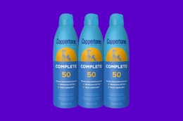a 3-pack of coppertone sunscreen