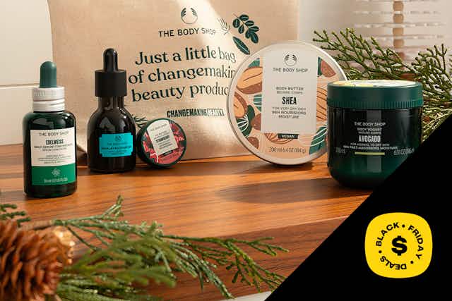 The Body Shop Pouch With 5 Products, Only $33 ($122 Value) card image