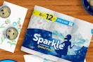 Package of Sparkle Pick-A-Size Paper Towels on Kitchen Table