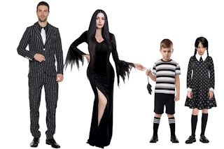 images of a family halloween costume of the addams family