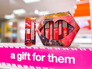 fenty snackz gift sets sitting on a target shelf at Ulta in Target