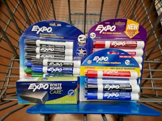 expo markers and eraser in walmart cart