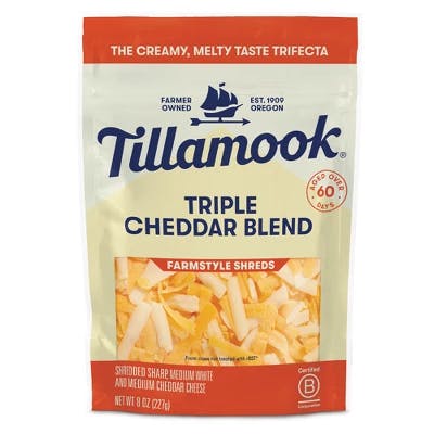 2 Tillamook Shredded Cheese Bags