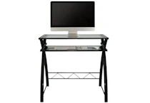 Wade Logan Glass Top Computer Desk