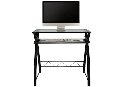 Wade Logan Glass Top Computer Desk