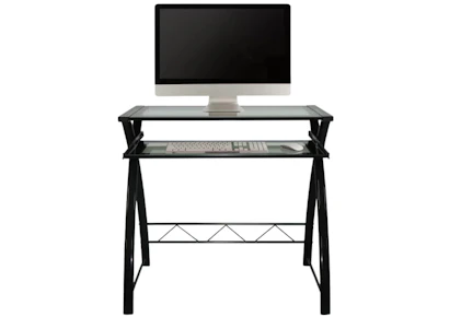 Wade Logan Glass Top Computer Desk