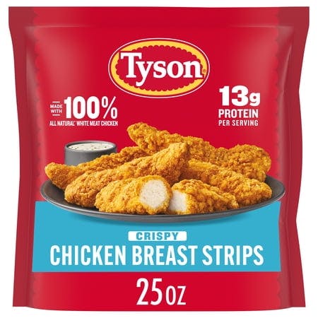 2 Tyson Crispy Chicken Breast Strips