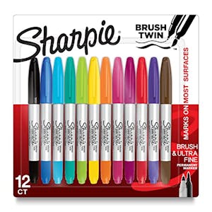 Sharpie Brush Twin Permanent Markers