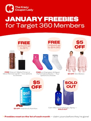 graphic of target 360 freebies for January 2026