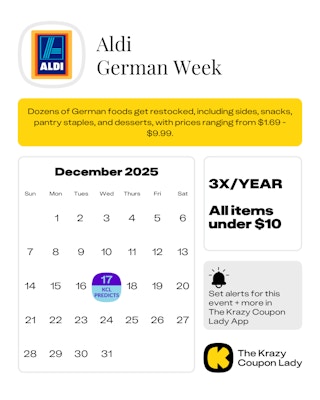 Aldi German Week predicted start date in December 2025