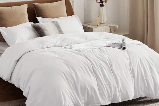 Queen-Size Duvet Cover With 2 Shams, $9.98 on Amazon for a Limited Time card image