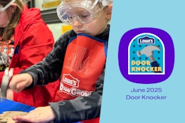 Sign Up for Lowe's Free Kids' Workshop: Build a Door Knocker on June 21 card image