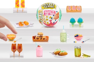 two food and drinks on display