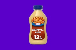 kraft chipotle aioli on a purple background