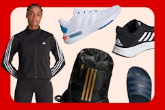 Huge Adidas Sale: $8 Adult Slides, $21 Sneakers, $8 Backpack, and More card image