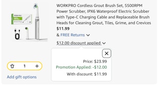 grout brush set Amazon receipt
