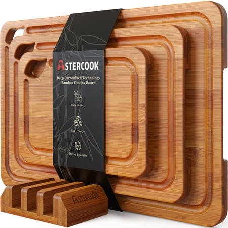 Astercook Bamboo Cutting Board Set