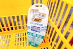 bic easyrinse razors in yellow shopping basket