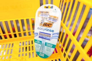 bic easyrinse razors in yellow shopping basket