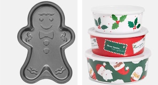 a gingerbread man and a food container set