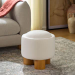Posner Modern Boucle Round Ottoman