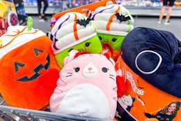 squishmallows halloween items in cart at aldi