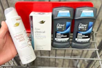 Dove deodorant products in a shopping cart
