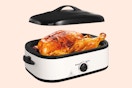 Stock image of the Superjoe Electric Nonstick Stainless Steel Roasting Pa