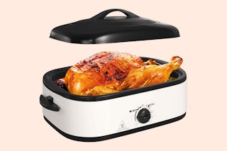 Stock image of the Superjoe Electric Nonstick Stainless Steel Roasting Pa
