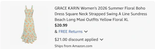 maxi dress Amazon receipt
