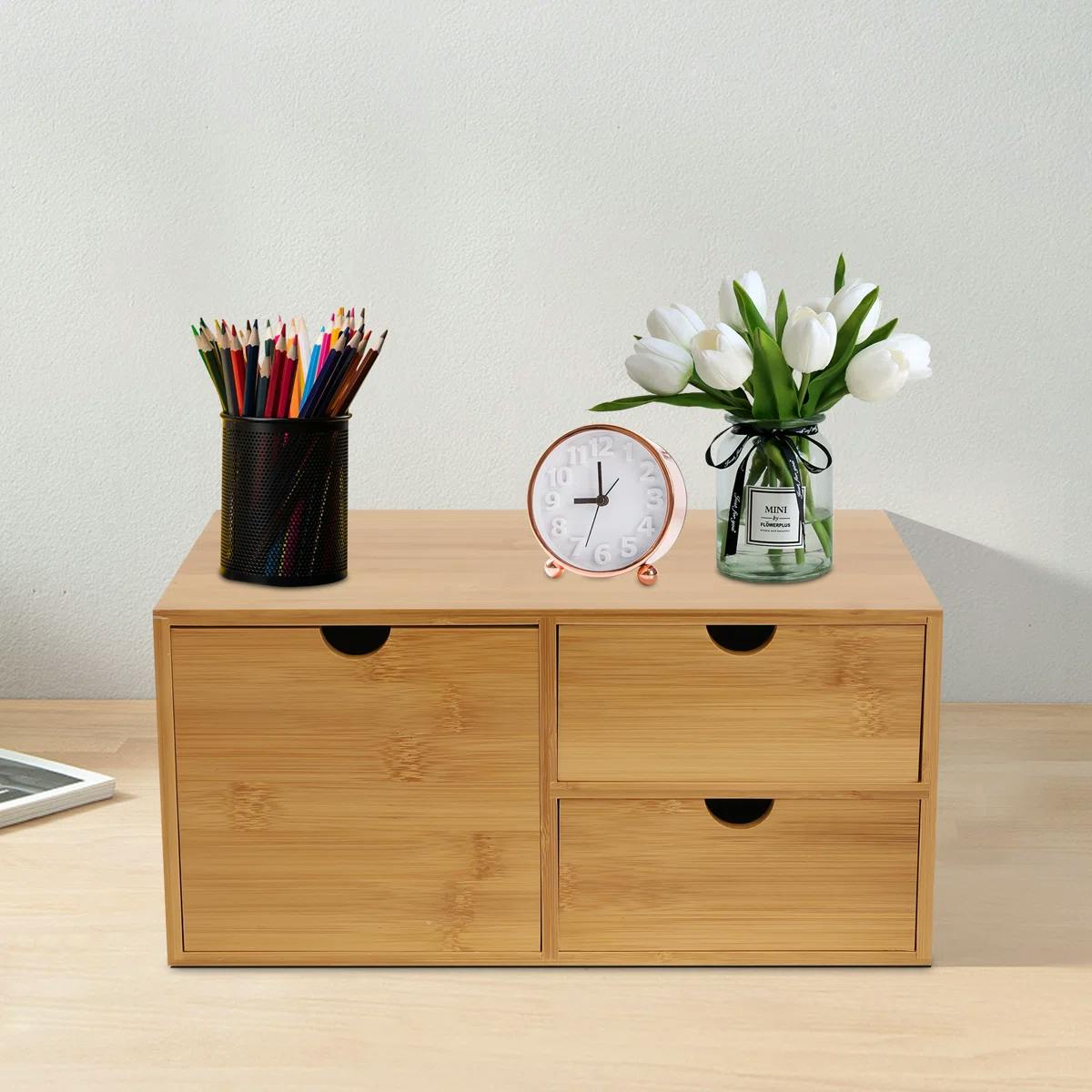Mini Bamboo Drawer Storage Box