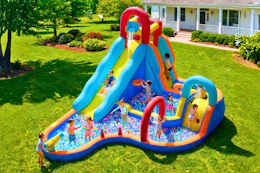 Lifestyle image of a Inflatable Water Slide Bounce House